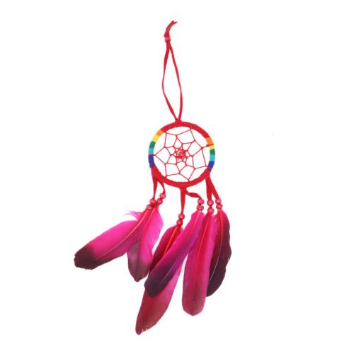 Dreamcatcher Magenta Feathers 6cm diameter