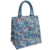 Jute shopping bag, floral