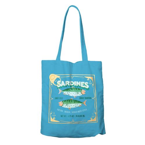 Tote Bag Recycled Cotton Sardines 36 x 40cm