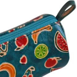 Leather soft pencil case fruits design 18 x 6cm