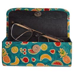 Leather glasses / spectacles case fruits design 16 x 7.5. x 5cm