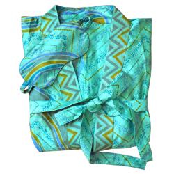 Kimono recycled silk emerald one-size