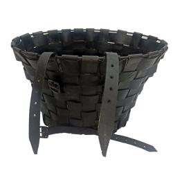Bike basket woven recycled/upcycled tyre, long lasting, plastic-free 30x22cm