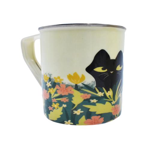Mug Enamel Cat 8.5 x 8.5cm