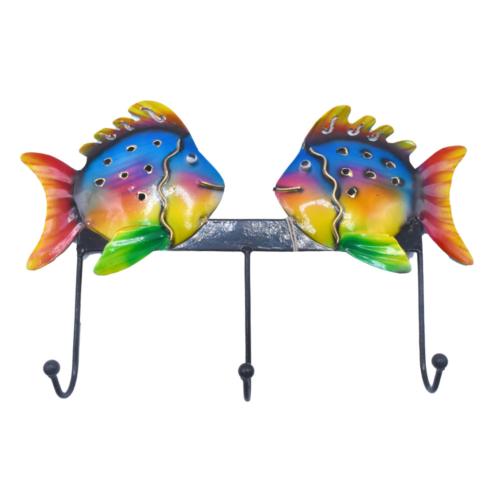 Triple Coat Hook Metal Fish 28x4x18cm