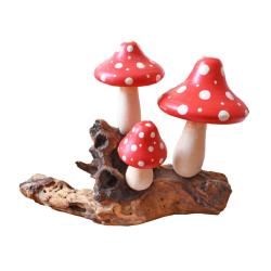 Wooden Ornament - 3 Toadstools approx height 15cm