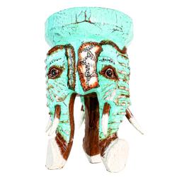 Elephant Stool/Coffee Table – Blue-Green – 30cm