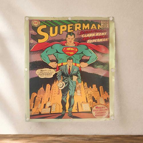 Recycled Metal Drum Superman Wall Plaque
