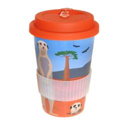 Reusable Tea/Coffee Travel Cup/Mug Eco Biodegradable Rice Husk Meerkats
