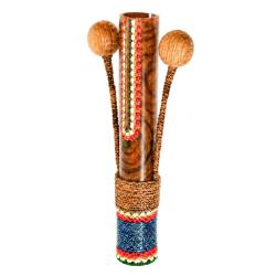 Handcrafted Bamboo Clacker – Aboriginal-Inspired Dot Art (Set of 20)