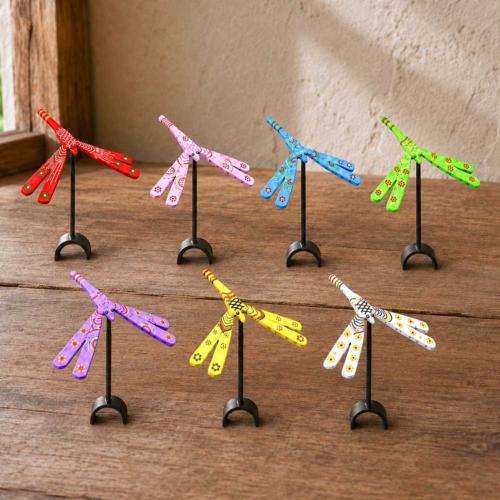 Handcrafted Balancing Dragonfly with Stand
