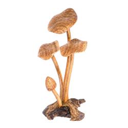 Hand-Carved Four Toadstool Sculpture (50cm)