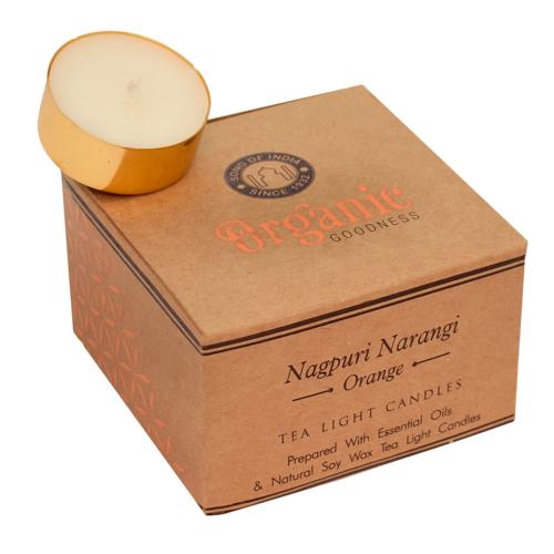 12 t-lite scented candles, Organic Goodness, Nagpuri Narangi Orange