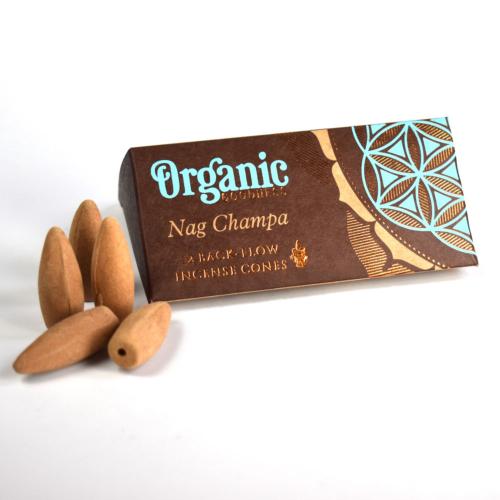 Organic Goodness Nag Champa 12 Back-Flow Incense Cones set of 6