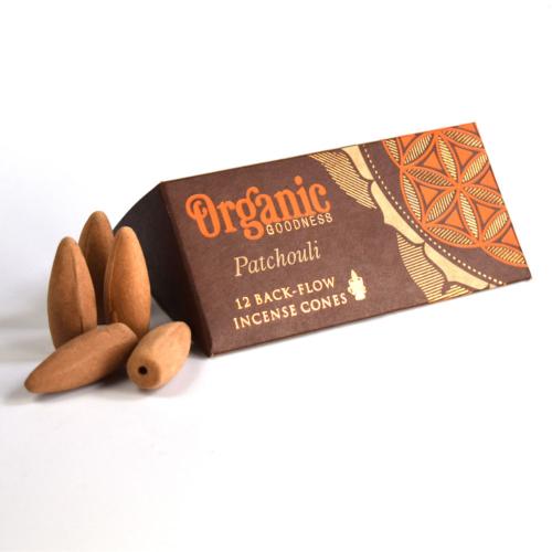 Organic Goodness Patchouli 12 Back-Flow Incense Cones set of 6