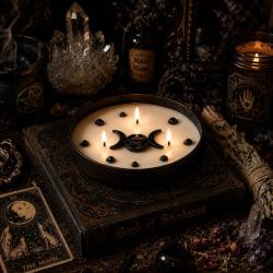Candle with Gemstone Esoteric Eye of Providence, Sage + White Tea 200g