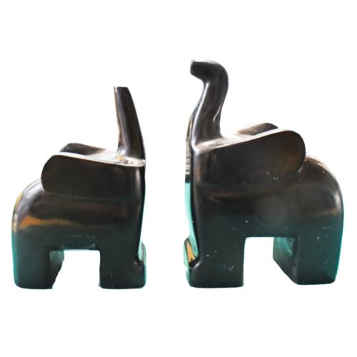 Bookends Soapstone Elephant and Baby