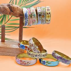 Set of 24 Floral Bangles Assorted