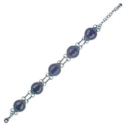 Bracelet 5 amethyst stones