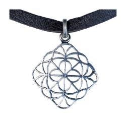 Choker silver colour mandala pendant