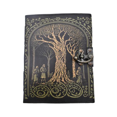 Notebook Leather Bound Tree 15x20cm
