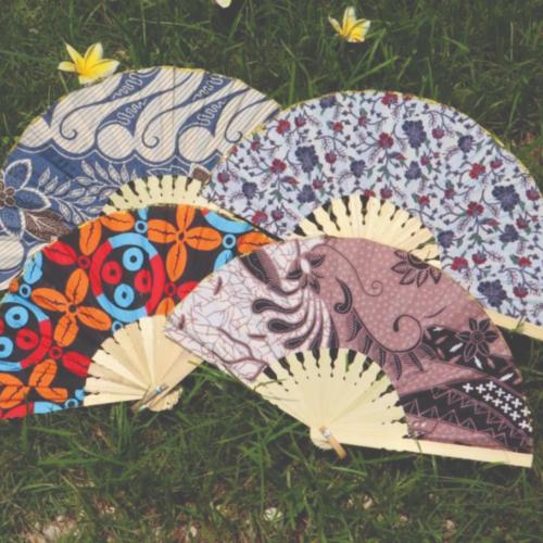 Batik Fan Assorted Colours and Designs 25cm