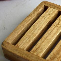 Wooden dish for soap shampoo and other solid bodycare bars 10x9x5