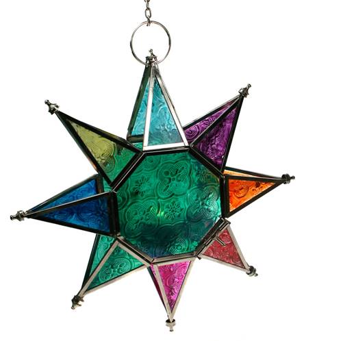 Lantern hanging star multicoloured