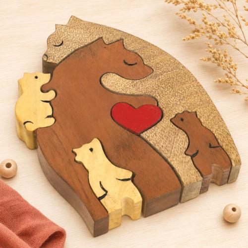 Bears Jigsaw Puzzle Mango Tun and Papri Wood 13 × 2.5 × 19cm