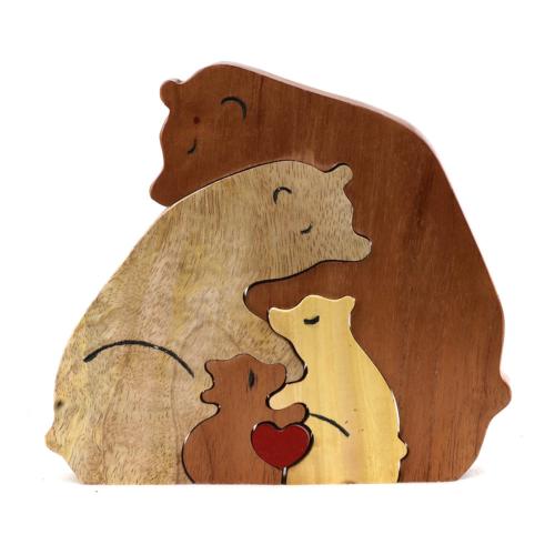 Bears Jigsaw Puzzle Mango Tun and Papri Wood 18 × 2.5 × 18cm