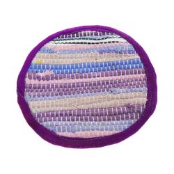 Rag trivet recycled cotton & polyester handmade purple 20cm