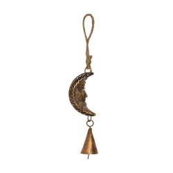 Hanging bell recycled wrought iron, moon 4 x 12cm