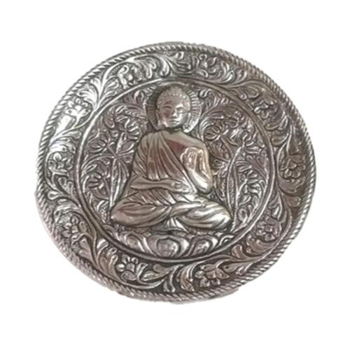 Incense Plate Aluminium Buddha 12.5cm
