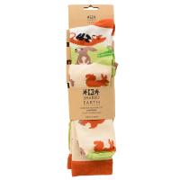 3 pairs of bamboo socks, foxes rabbits squirrels, Shoe size: UK 7-11, Euro 41-47