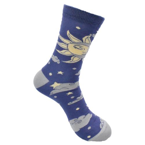 Bamboo Socks Sun Moon Clouds Shoe Size UK 3-7 Womens Fair Trade Eco