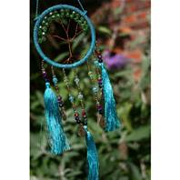 Dreamcatcher tree jewelled green 7.5cm