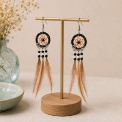 Dreamcatcher earrings, black