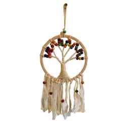 Dreamcatcher white tree of life with coloured beads diameter 17cm