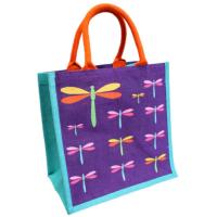 Jute shopping bag,dragonflies