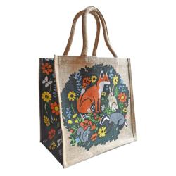 Jute shopping bag, British Animals 30x30cm