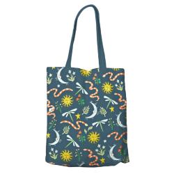 Tote Bag Recycled Cotton Snakes Moons Celestial 36 x 40cm
