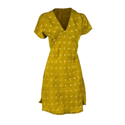 GENKI Tie-back Dress, upcycled silk colours will vary, medium
