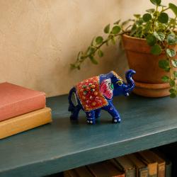Blue Elephant Ornament Recycled Plastic 10 × 4 × 7cm