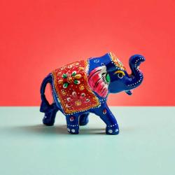 Blue Elephant Ornament Recycled Plastic 8 × 3 × 5.5cm