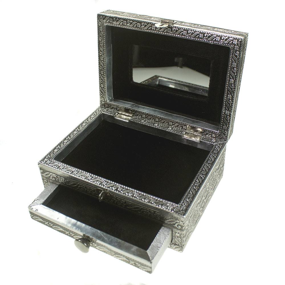 Aluminium jewellery/trinket box, Buddha, 17.5x12.5x8.5cm