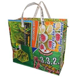 Storage Bag with zip made from recycled fertiliser bags, 50 x 45 cm
