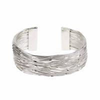 Metal bangle layered, silver colour