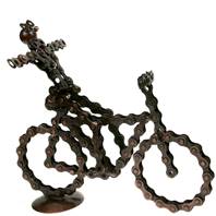 Bike chain model bicycle with cyclist arms out