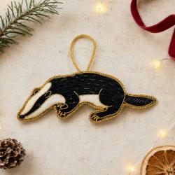 Hanging Decoration Embroidered Badger