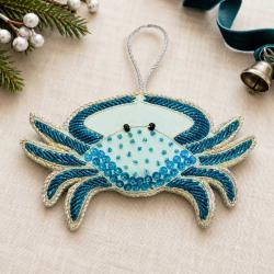 Hanging Decoration Embroidered Blue Crab